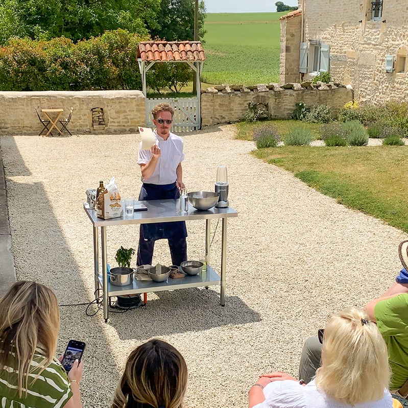 Ritchie Stainsby from Masterchef teaching a vegan cooking masterclass in France Ritchie Stainsby teaching a vegan cooking masterclass in France